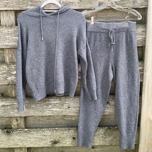 Zara Gray Wool Blend Leggings and Hoodie